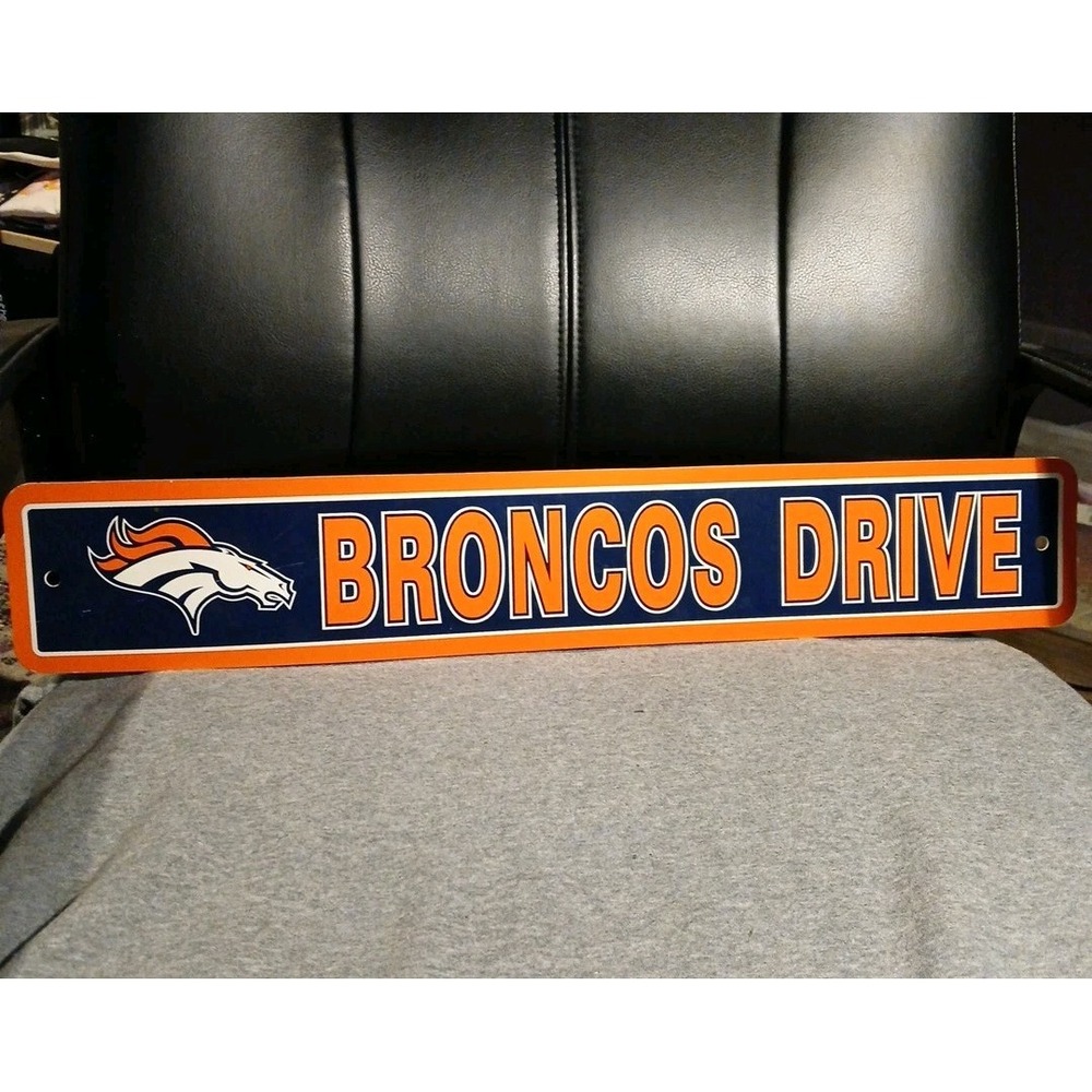 Denver BRONCOS DRIVE NFL 24" plastic street sign Man Cave